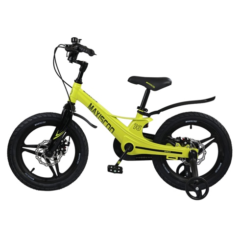 Детский Велосипед MAXISCOO  "Space" Deluxe 16", Желтый, С Дисковыми Тормозами (2023)