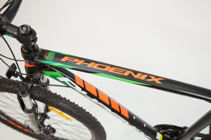 Велосипед PHOENIX 2751 Disc, 27,5" 19,5", матовый черный/оранжевый/зеленый