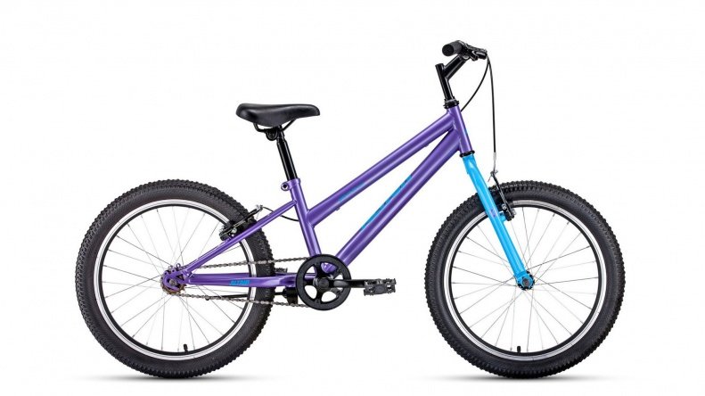Велосипед FORWARD ALTAIR MTB HT 20 low фиолетовый\голубой 10.5"