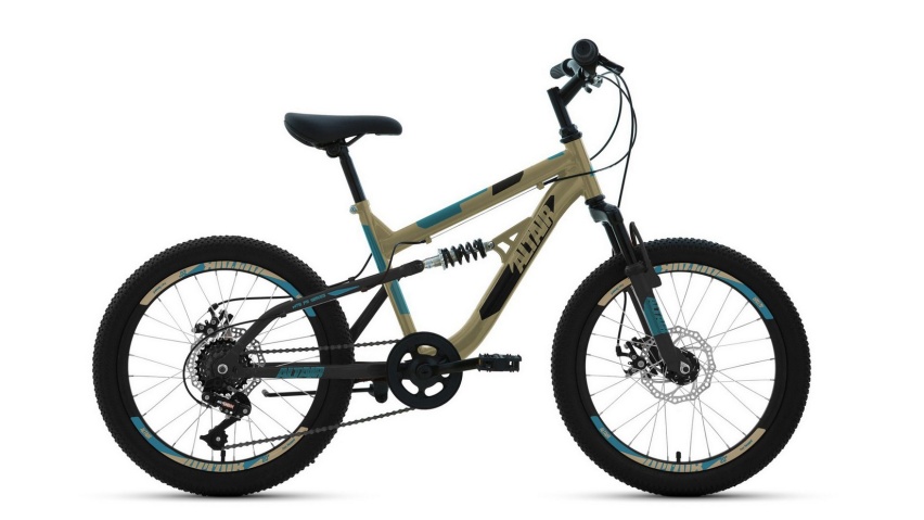 Велосипед FORWARD ALTAIR MTB FS 20 disc (20" 6 ск. рост 14") бежевый\черный