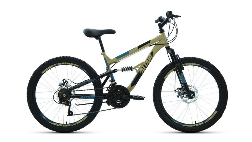 Велосипед FORWARD ALTAIR MTB FS 24 disc (24" 18 ск. рост 15") бежевый\черный