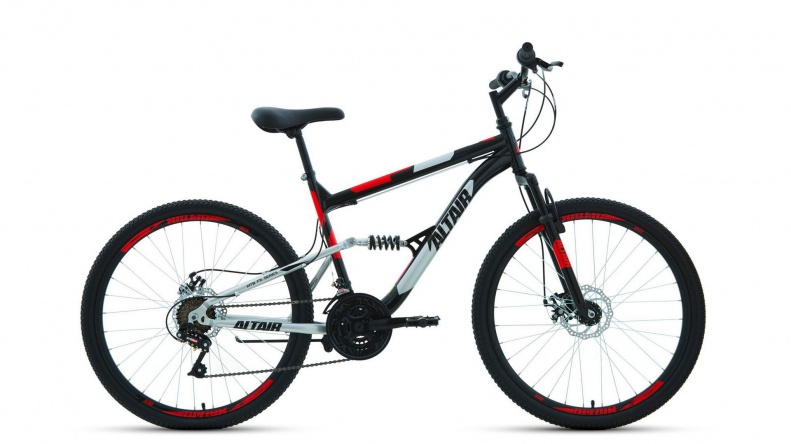 Велосипед Forward ALTAIR MTB FS 26 2.0 disc (26" 18 ск. рост. 18") черный/красный