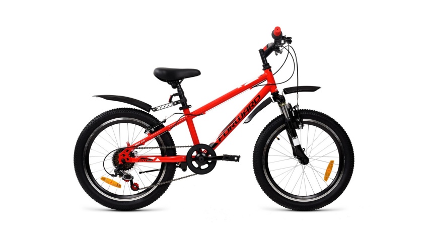 Велосипед FORWARD UNIT 20 2.0 красный\черный 10.5"
