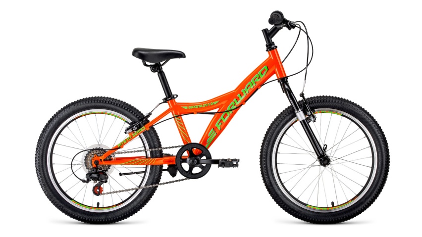 Велосипед FORWARD DAKOTA 20 1.0 оранжевый\светло-зеленый 10.5"