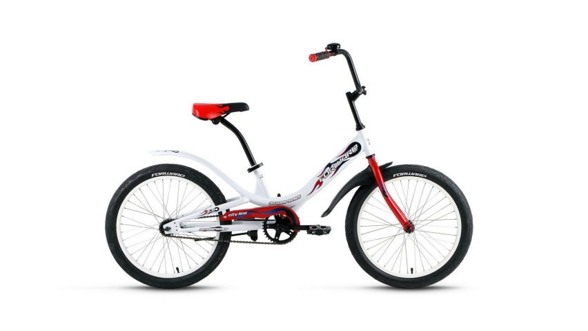 Велосипед FORWARD SCORPIONS 20 1.0 белый\красный 10.5"