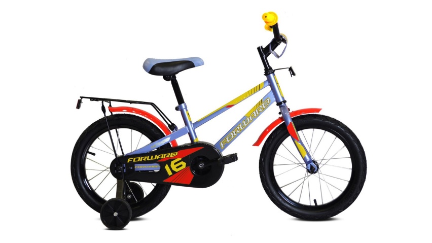 Велосипед FORWARD METEOR 16 серо-голубой\желтый