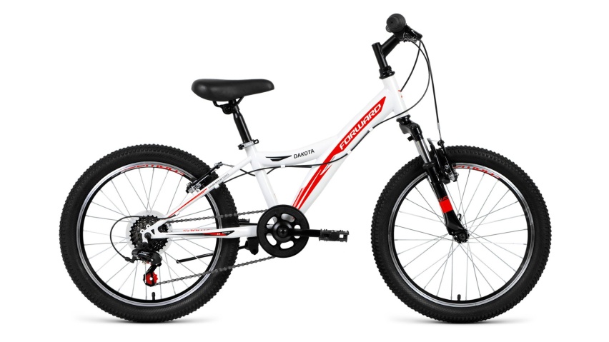 Велосипед FORWARD DAKOTA 20 2.0 белый\красный 10.5"