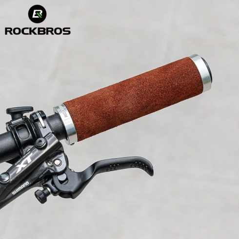 Грипсы ROCKBROS с замком, кожанные
