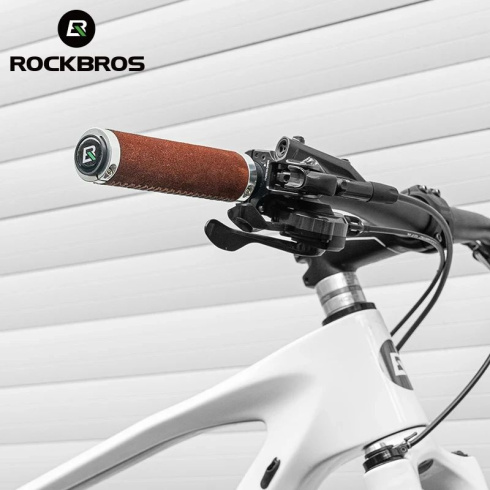 Грипсы ROCKBROS с замком, кожанные