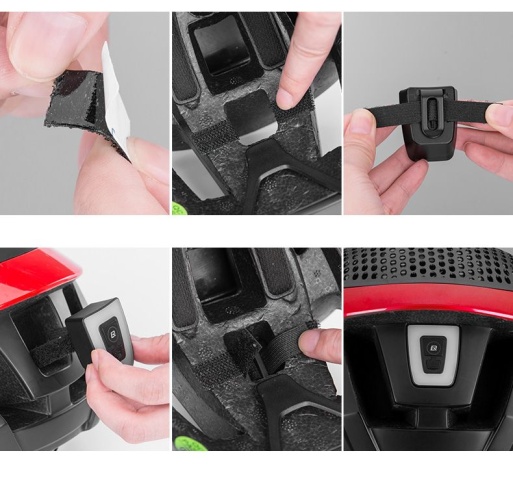 Фонарь задний ROCKBROS мягкий свет, диодный, 5 режимов, USB возможно крепить на одежду и шлем
