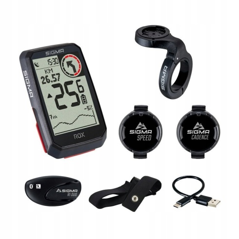 Велокомпьютер SIGMA ROX 4.0 Black, HR Set