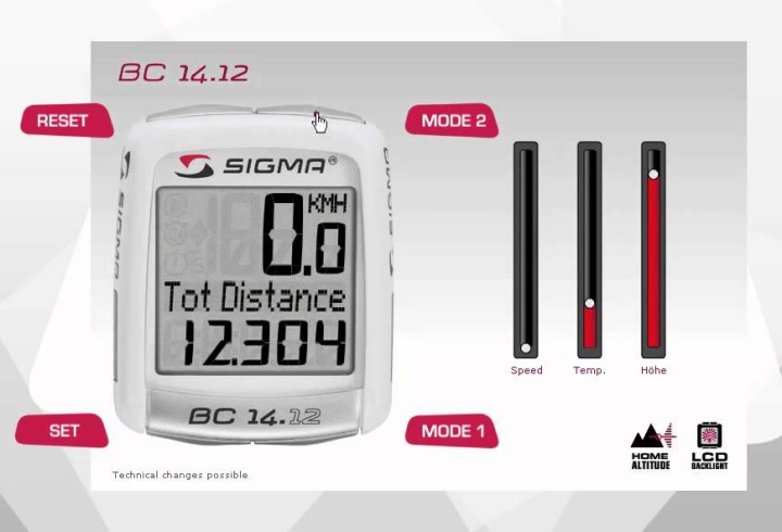 Велокомпьютер SIGMA BC 14.12 Тopline