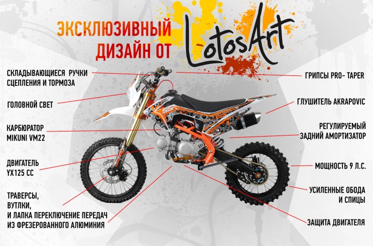 Питбайк SSSR  ATOM 125 L Atomic Orange 2