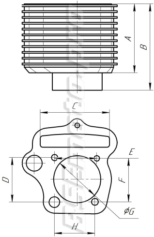 Цилиндр в сборе 300 cc BSE ZS177MM