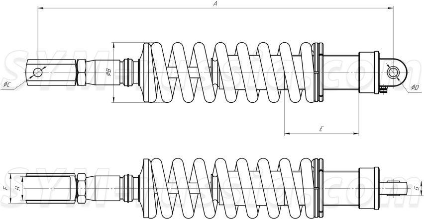 Амортизатор задний SYM Symphony 50