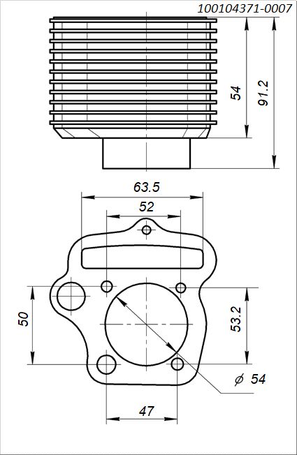 Цилиндр ДВС [BS125] BSE ZS154FMI-2 (BS125)