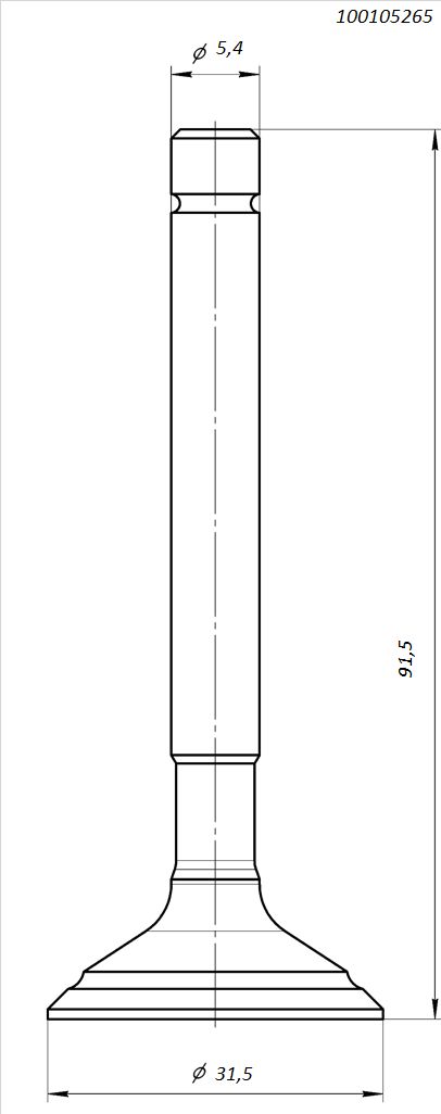 Клапан впускной BSE ZS161FMJ