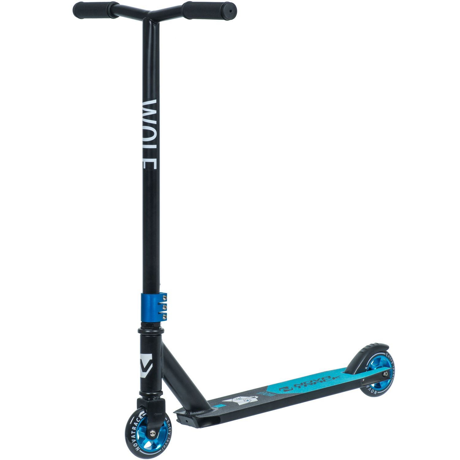 Самокат NOVATRACK WOLF EL, PU колеса с алюмин.ободом, жесткость PU 84A, abec7