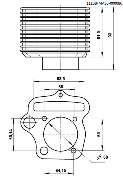 Цилиндр ДВС [100207672-0006] BSE ZS169FMM