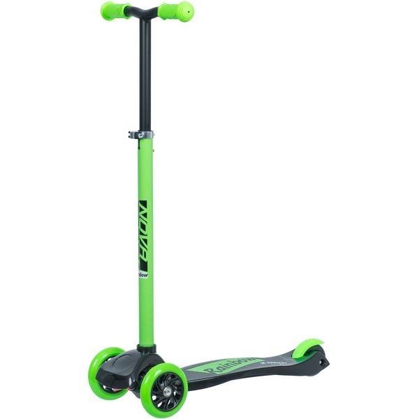 Самокат-кикборд Novatrack RainBow Start, подростковый, колеса PU пер.120*24  задн.80*24мм, зеленый