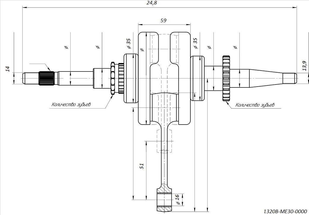 Коленвал в сборе [100207029] BSE ZS177MM