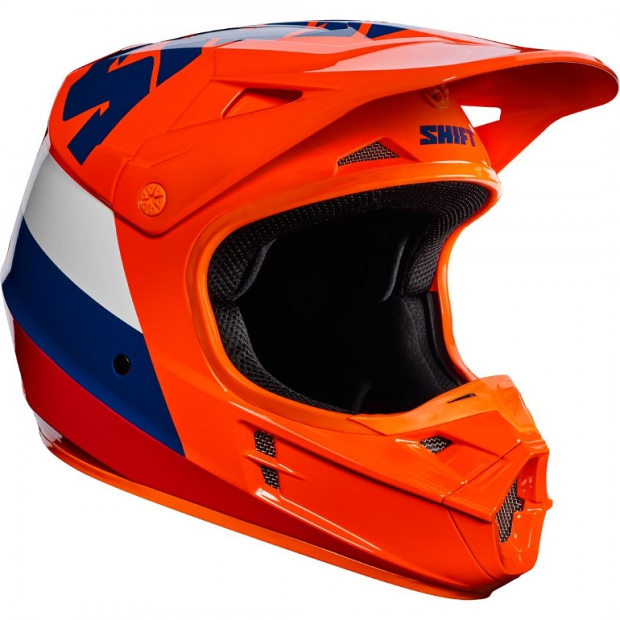 Мотошлем Shift White Tarmac Helmet Orange