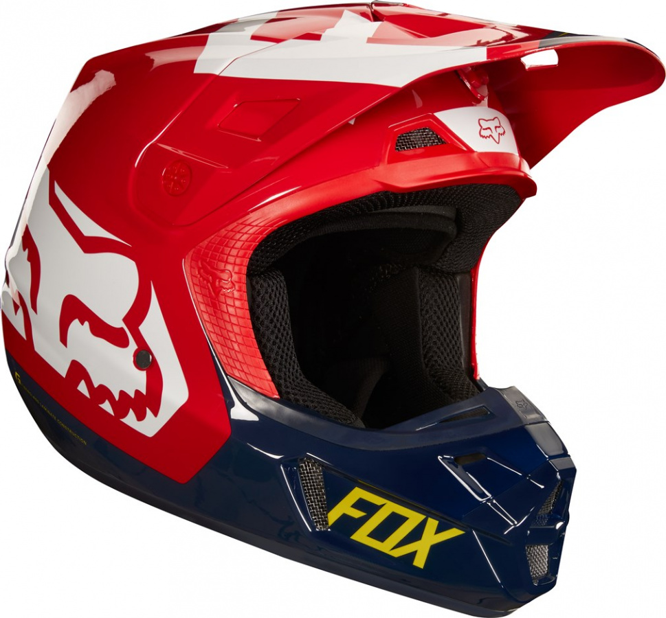 Мотошлем Fox V2 Preme Helmet Navy/Red S 55-56cm (19528-248-S)