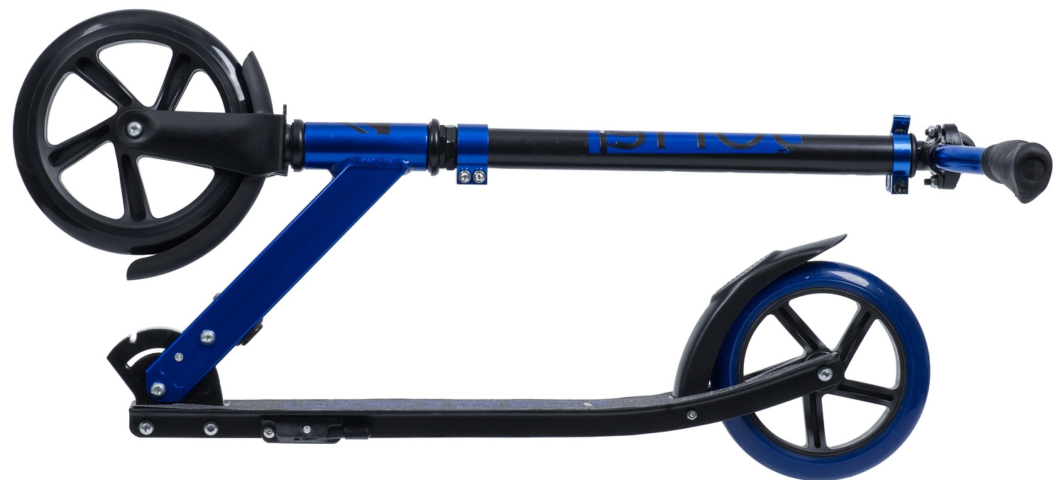 Самокат для детей NOVATRACK POLIS 200 PRO алюминий, складной, эргономичный руль, черным с синим
