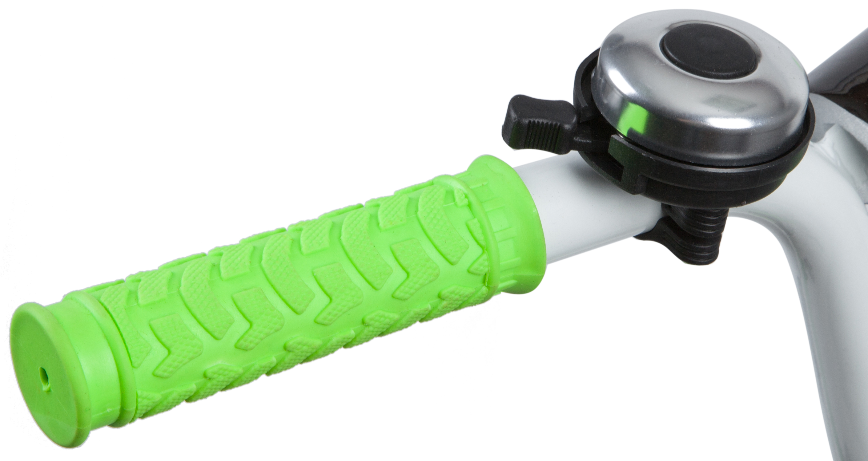 Велосипед NOVATRACK 20" STRIKE белый-зелёный, тормоз нож, крылья корот, защита А-тип