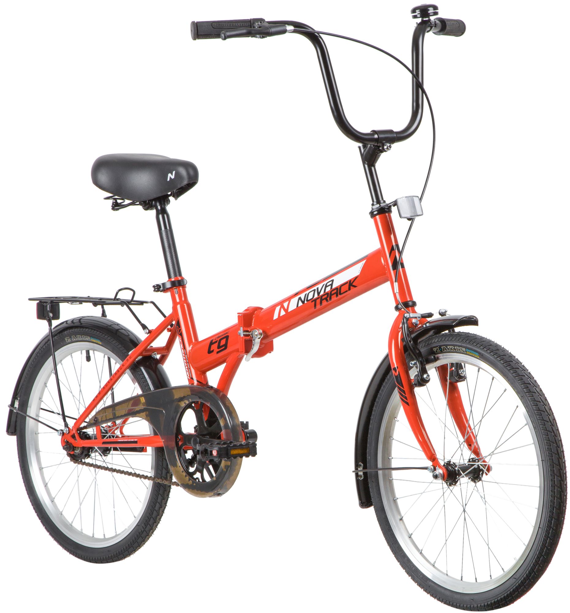 Велосипед NOVATRACK 20" складной, TG30, красный, тормоз 1 руч. и нож.,двойной обод,