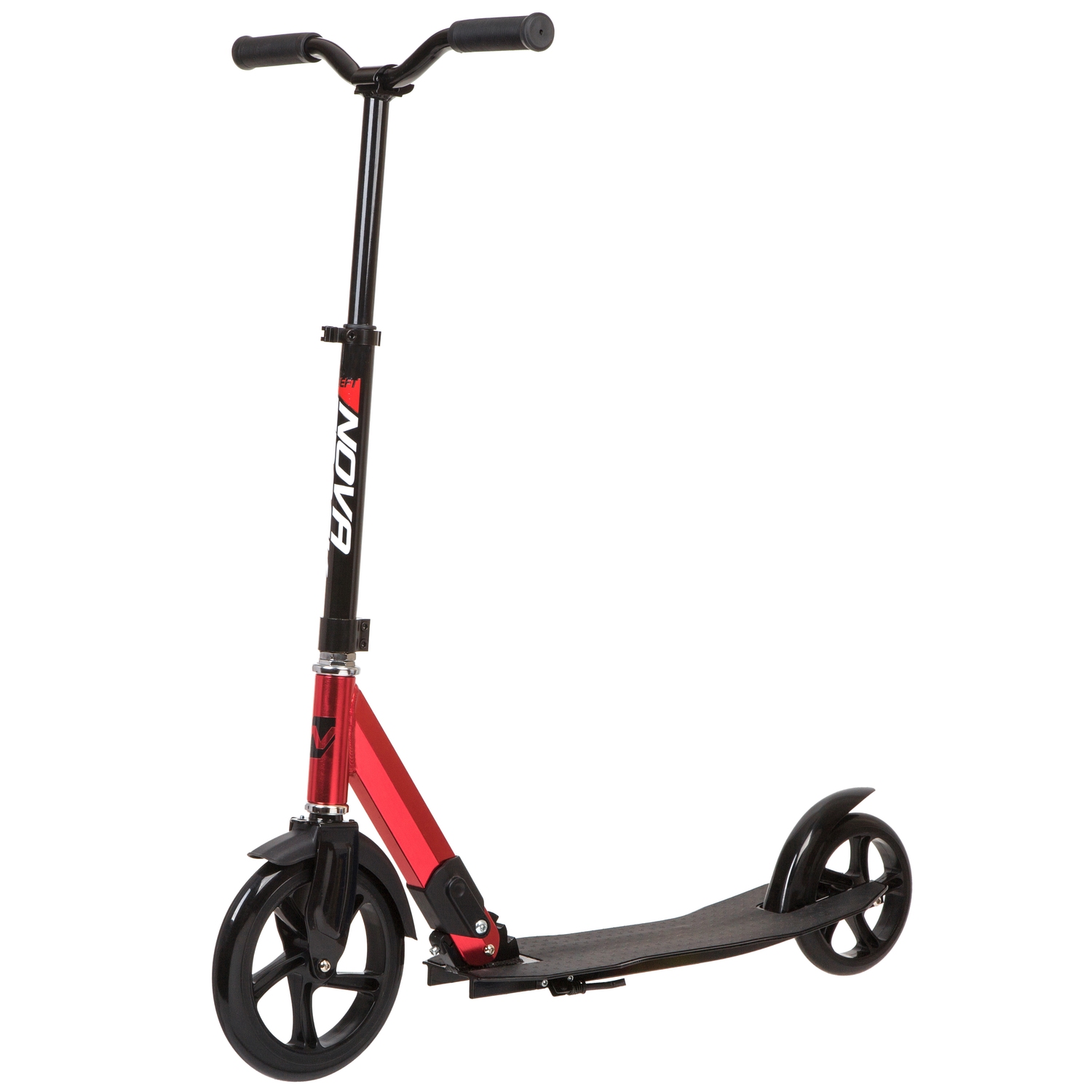 Самокат для детей NOVATRACK DEFT алюм., колеса 230*180 мм PU, оригинальная рама, эргономич., красный