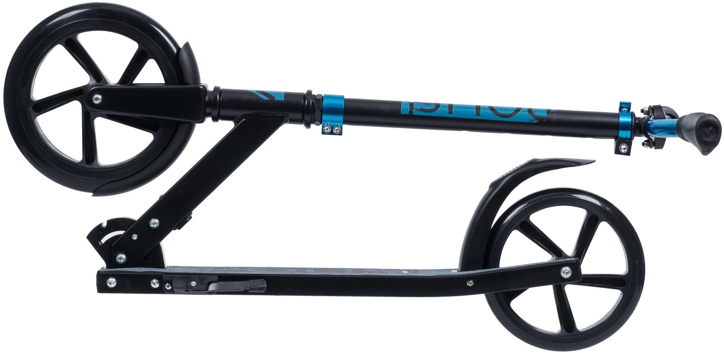 Самокат для детей NOVATRACK POLIS 230 PRO алюминий, складной, эргономичный руль, синий