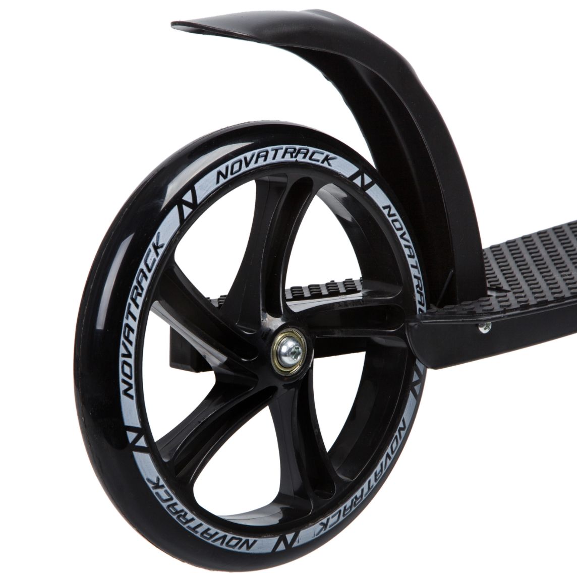 Самокат для детей NOVATRACK POLIS 230 PRO алюминий, складной, эргономичный руль, серебряный