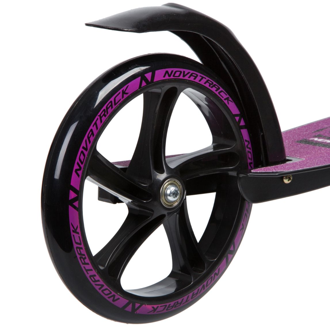 Самокат для детей NOVATRACK POLIS PRO алюминий, складной, эргономичный руль, фиолетовый