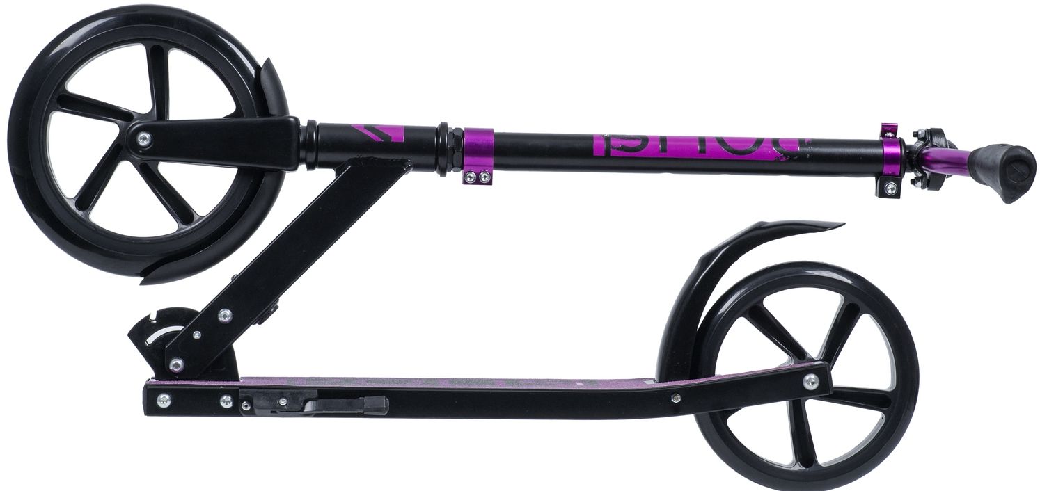 Самокат для детей NOVATRACK POLIS PRO алюминий, складной, эргономичный руль, фиолетовый
