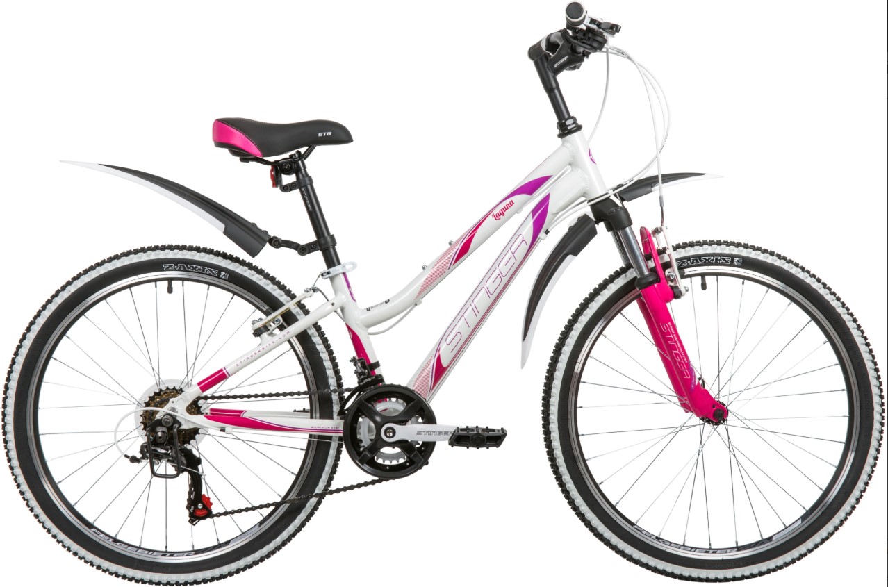 Велосипед Stinger 24" Laguna 12"; белый