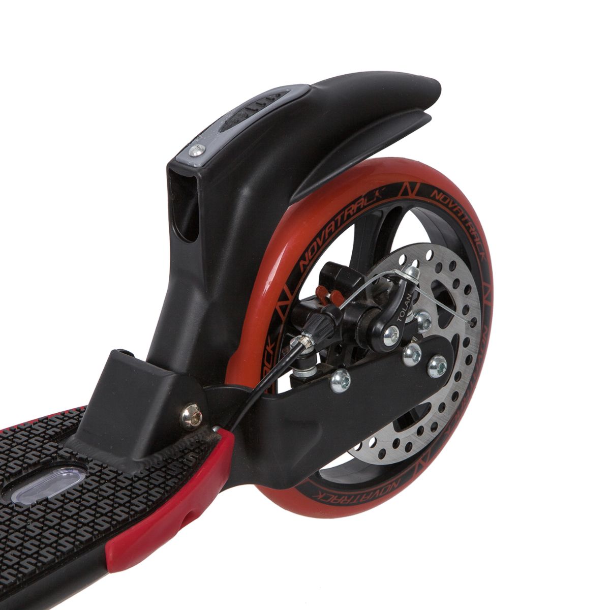 Самокат для детей NOVATRACK DEFT 250 PRO, передний и задний амортизатор PU, черный