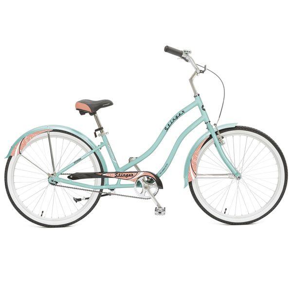 Велосипед STINGER 26" CRUISER L зеленый, алюминий, размер 16"