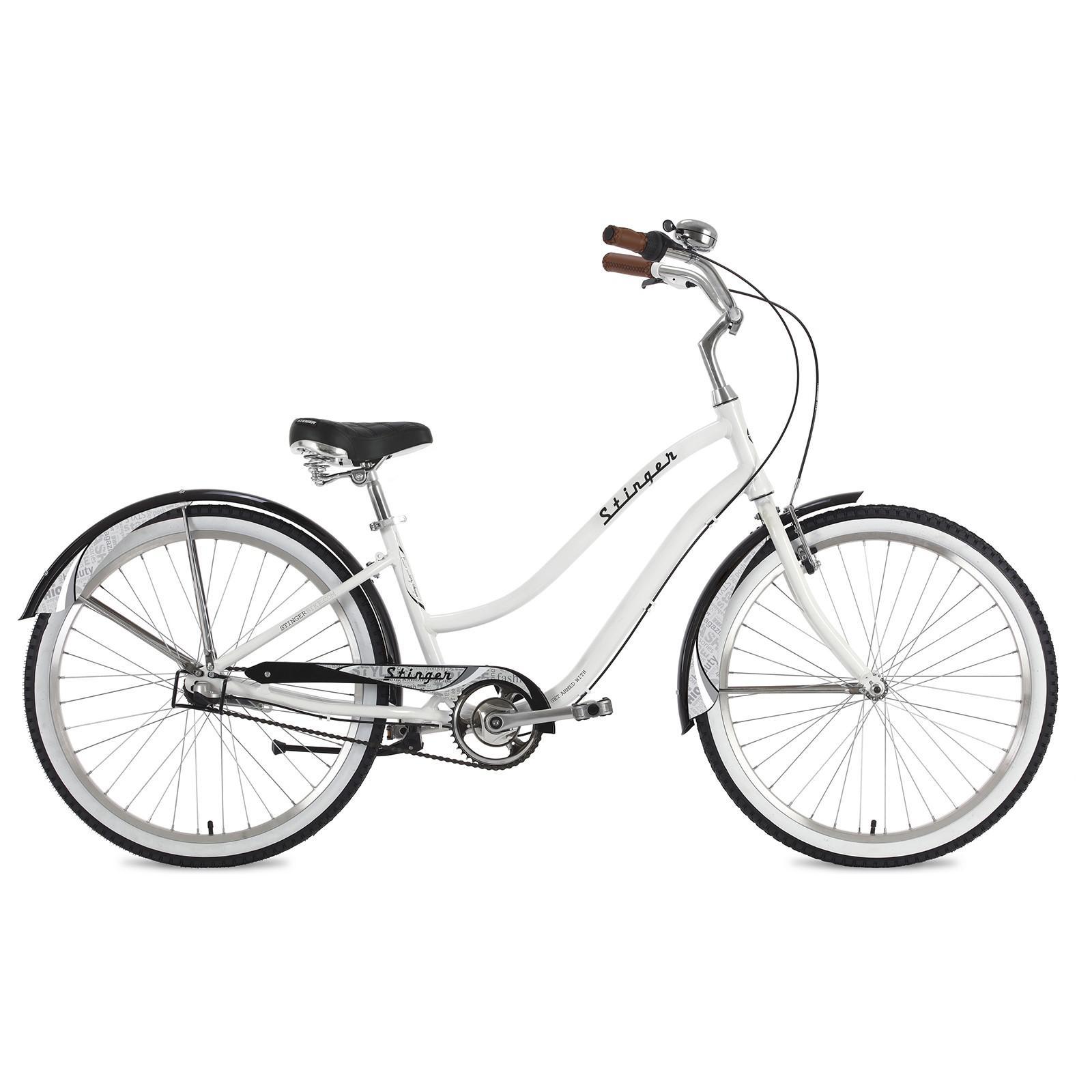 Велосипед STINGER 26" CRUISER 3SL белый, CRUISER, 16"