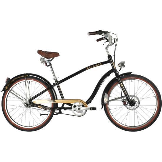 Велосипед STINGER 26" CRUISER 7SM черный, CRUISER, 18"