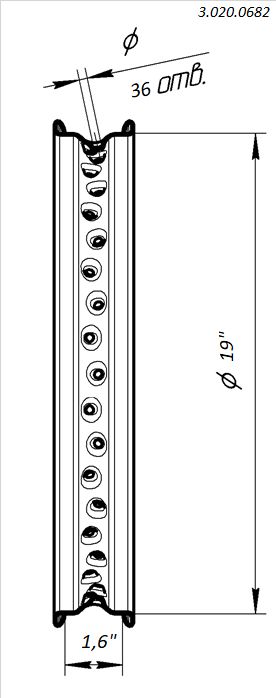 Обод колёсный 1,60x19 36H алюминий серебристый BSE J1, J2 J2S