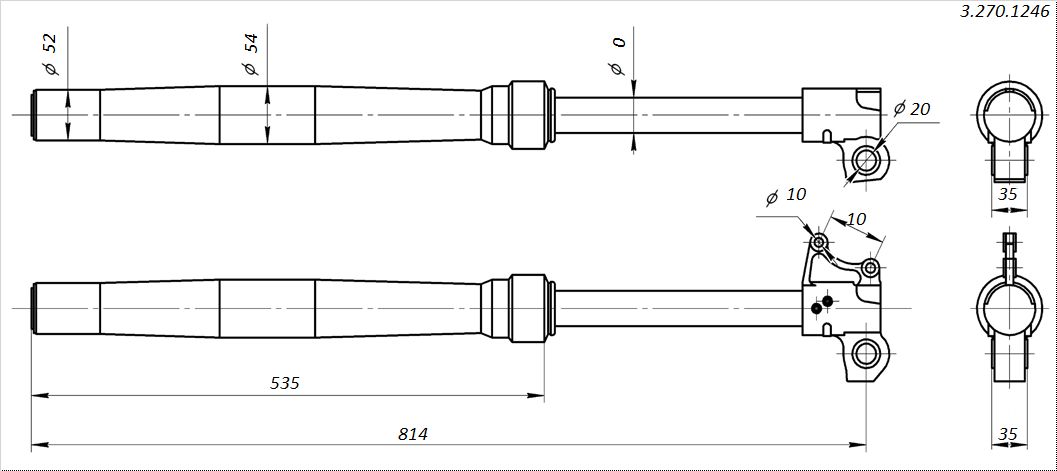 Амортизаторы передние 810x51x54 ↨180 BSE Z2