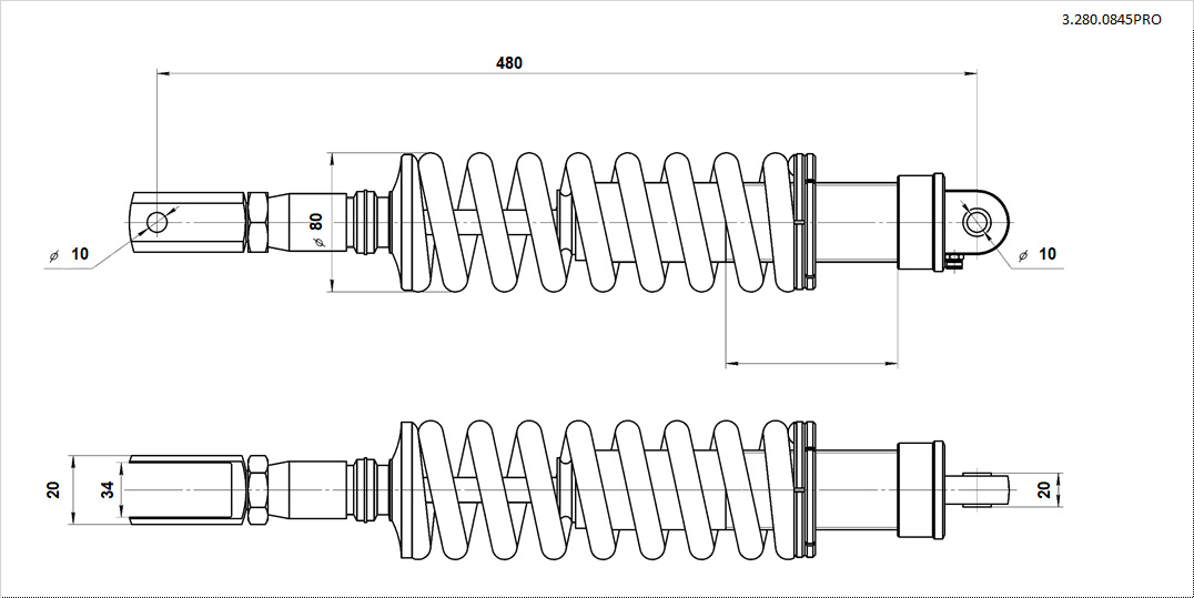Амортизатор задний 480mm WP/M-серия две регулировки BSE M2 M2Y M8