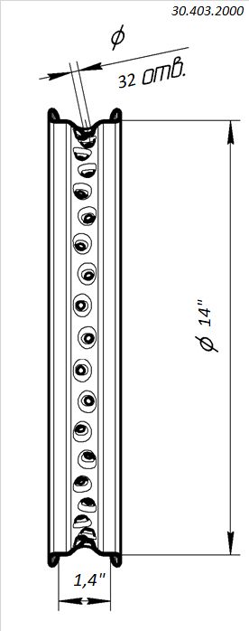 Обод колёсный 1,40x14 32H сталь чёрный BSE EVO DX PH 125 PH 125, 190S