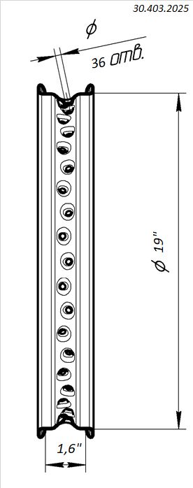 Обод колёсный 1,60x19 36H сталь чёрный BSE Z1