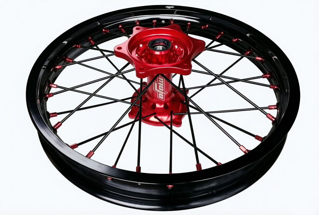 Диск колёсный задний 18" 2,15x18 CRF(32H) CNC MOJO 25мм чёрный/красный BSE T9