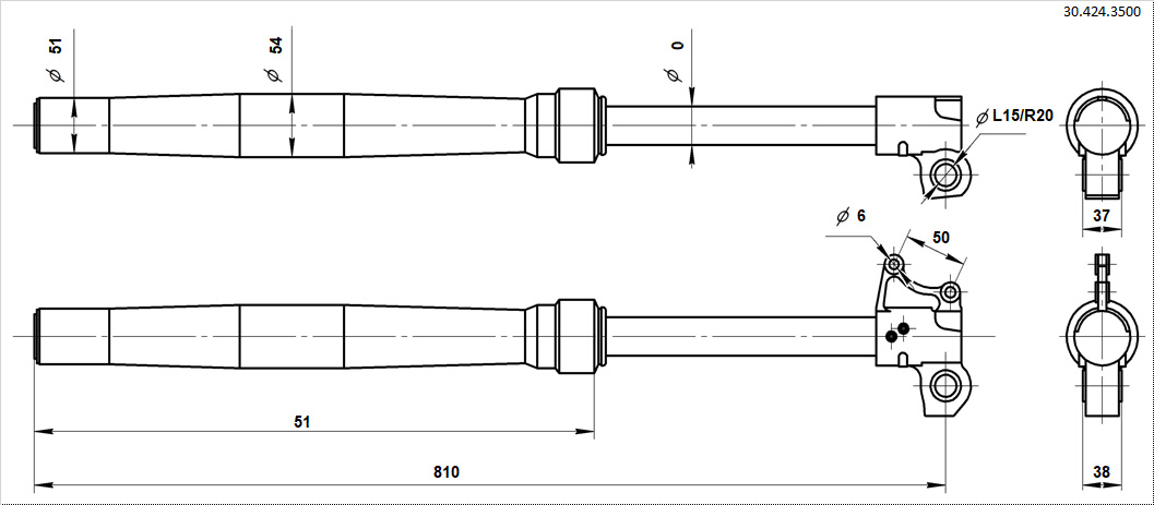 Амортизаторы передние 810x51x54 регулируемые BSE J1, J2LE Z3