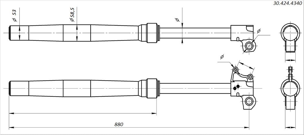Амортизаторы передние 880x53x58,5 нерегулируемые BSE Z10L