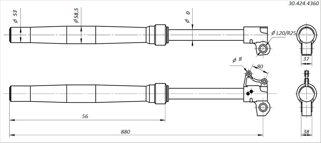 Амортизаторы передние 880x53x58,5 BSE Z4 Z5 Z6 Z6Y