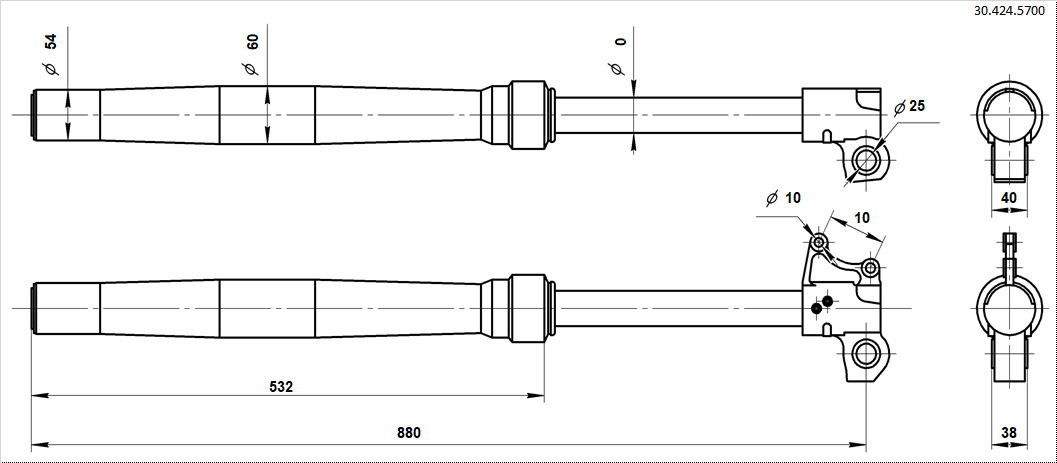 Амортизаторы передние 880x54x60 WP регулируемые BSE Z10